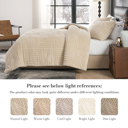 Cozy Bliss | King Size Comforter Set with Elegant Stripe Design | Soft Jacquard Fabric for Year-Round Warmth 7