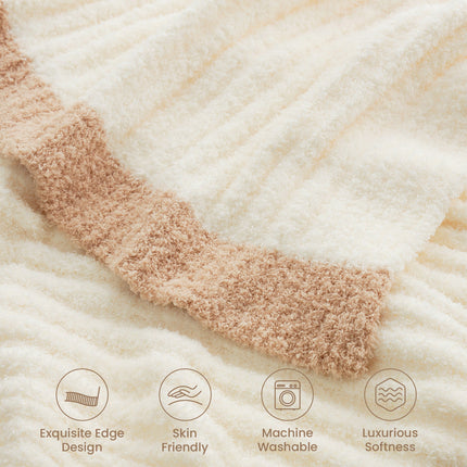 Cozy Bliss | Soft Ribbed Throw Blanket with Vertical Stripe Pattern | Lightweight Comfort for Modern Living 2