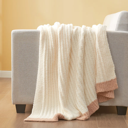 Cozy Bliss | Soft Ribbed Throw Blanket with Vertical Stripe Pattern | Lightweight Comfort for Modern Living 3