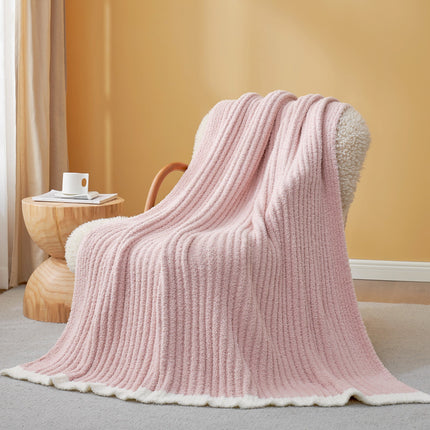 Cozy Bliss | Soft Ribbed Throw Blanket with Vertical Stripe Pattern | Lightweight Comfort for Modern Living 4