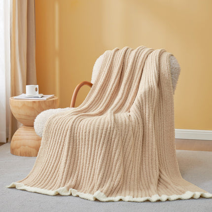 Cozy Bliss | Soft Ribbed Throw Blanket with Vertical Stripe Pattern | Lightweight Comfort for Modern Living 9