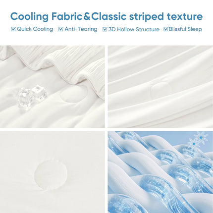 Cozy Bliss | Striped Cooling Comforter Set with Advanced Airflow | Lightweight Design for Hot Sleepers 5