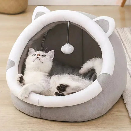 Cozy Cat Cave Bed with Removable Cushion & Play Ball | Safe Sanctuary for Cats 2