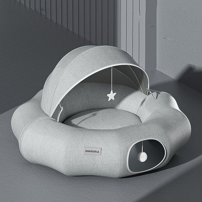 Cozy Cat Collection | Cat Tunnel Donut with Summer Ice Feature | Foldable Play Space for Active Cats 1