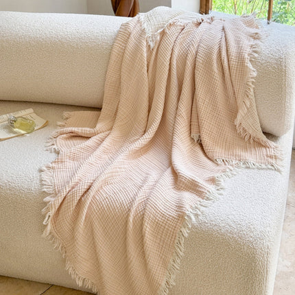 Cozy Collection | Soft Muslin Cotton Gauze Blanket with Fringed Edges | Lightweight Comfort for Year-Round Use 3