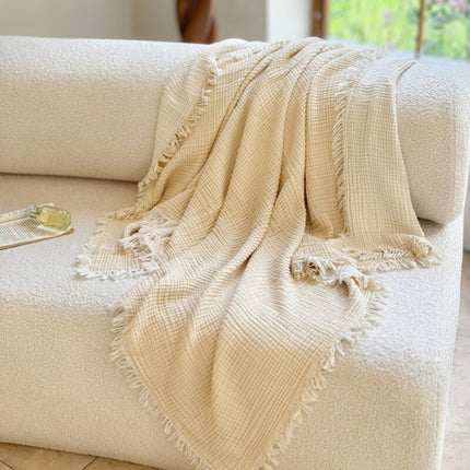 Cozy Collection | Soft Muslin Cotton Gauze Blanket with Fringed Edges | Lightweight Comfort for Year-Round Use 4