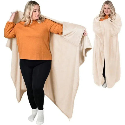 Cozy Collection | Wearable Blanket Hoodie with Soft Flannel Design | Comfy Layer for Home and Travel 0