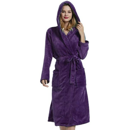 Cozy Collection | Women's Fleece Bathrobe with Hood & Pockets | Ultimate Warmth for Relaxation 6