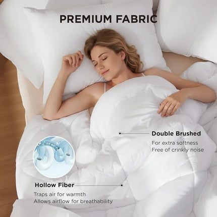 Cozy Comfort | Down Alternative Comforter with Box Stitch Design | Lightweight Bedding for Year-Round Comfort 2