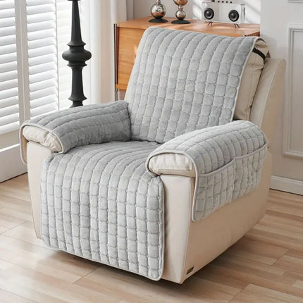 Cozy Comfort | Recliner Cover with Plush Texture & Arm Protection | Stretchable Fit for Ultimate Furniture Defense 0