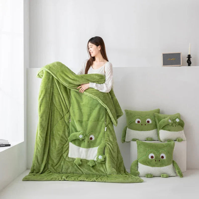 Cozy Dreams | Mini Monster Quilted Pillow Blanket with Soft Fabric | Versatile Comfort for Kids 1