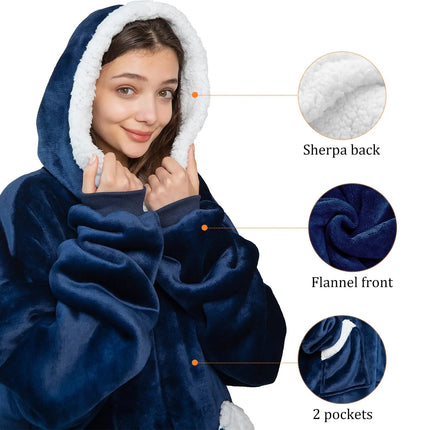 Cozy Giant | Oversized Hoodie Blanket with Soft Fleece Design | Wearable Comfort for Ultimate Relaxation 3