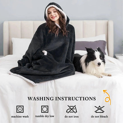 Cozy Giant | Oversized Hoodie Blanket with Soft Fleece Design | Wearable Comfort for Ultimate Relaxation 4
