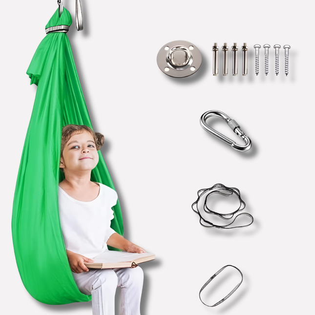 Cozy Hammock Swing | Soft Fabric Sensory Swing for Kids' Relaxation and Play 0