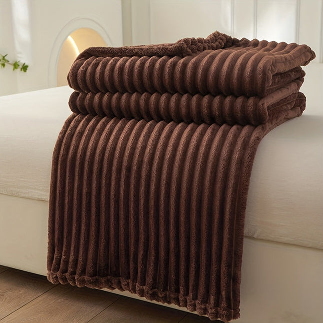 Cozy Haven | Soft Plush Blanket with Rib Pattern for Ultimate Warmth | Stylish Comfort for Chilly Evenings 1