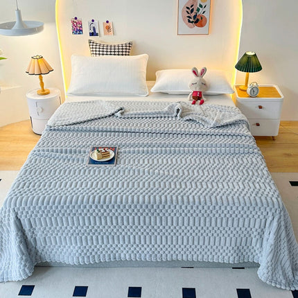 Cozy Haven | Throw Blanket with Ultra Soft Microfiber & Pebble Texture | Versatile Design for Year-Round Comfort 0