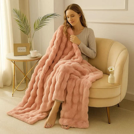 Cozy Haven | Ultra-Soft Faux Fur Blanket with Double-Lined Comfort | All-Season Throw for Relaxation 1