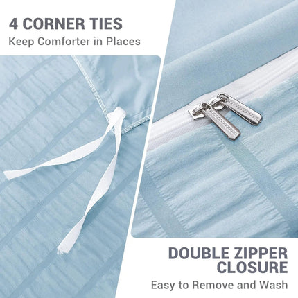 Cozy Home | Microfiber Duvet Cover Set with Zipper Closure & Corner Ties | Soft Breathable Bedding for Comfortable Sleep 4