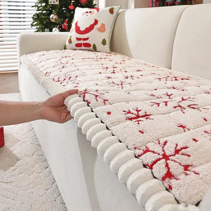 Cozy Home | Sofa Slipcover with Thickened Pet-Friendly Fabric | Festive Snowflake Design for Year-Round Comfort 2