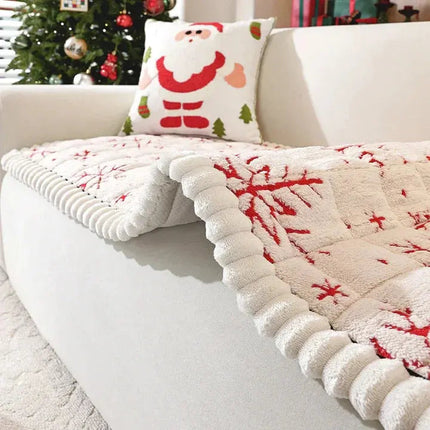 Cozy Home | Sofa Slipcover with Thickened Pet-Friendly Fabric | Festive Snowflake Design for Year-Round Comfort 3
