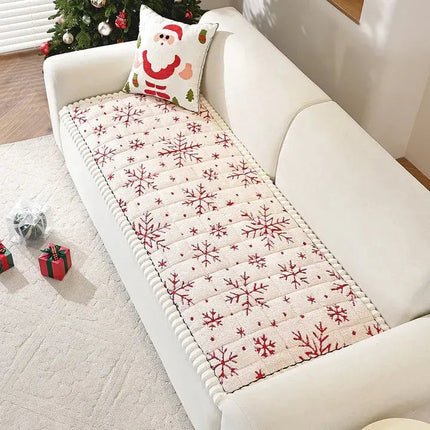 Cozy Home | Sofa Slipcover with Thickened Pet-Friendly Fabric | Festive Snowflake Design for Year-Round Comfort 4