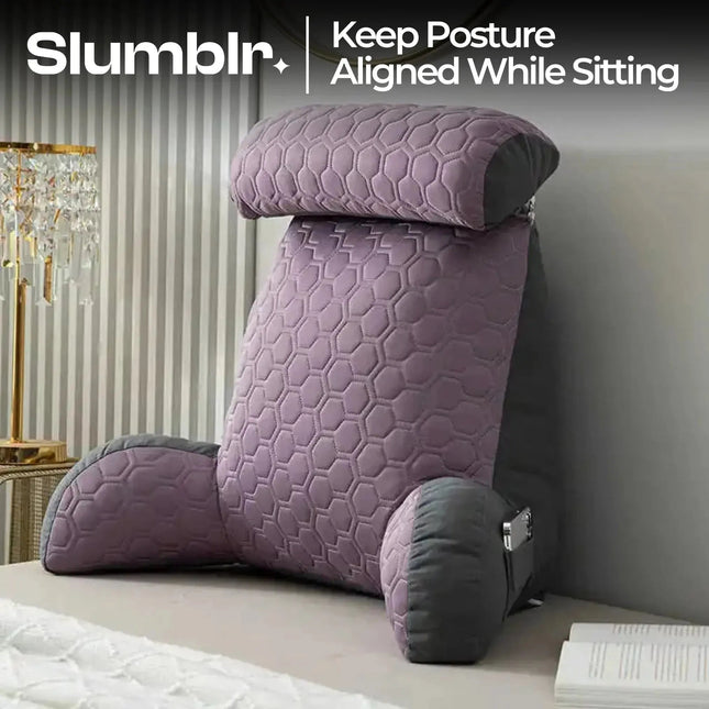 Cozy Lounge | Reading Pillow for Bed with Side Pockets & Washable Cover | Comfortable Backrest Pillow for Relaxation 1