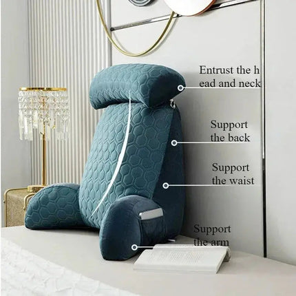 Cozy Lounge | Reading Pillow for Bed with Side Pockets & Washable Cover | Comfortable Backrest Pillow for Relaxation 2