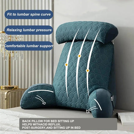 Cozy Lounge | Reading Pillow for Bed with Side Pockets & Washable Cover | Comfortable Backrest Pillow for Relaxation 3
