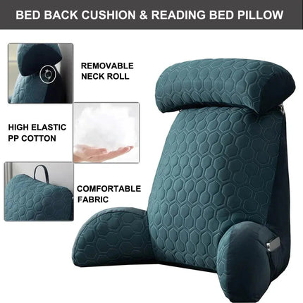 Cozy Lounge | Reading Pillow for Bed with Side Pockets & Washable Cover | Comfortable Backrest Pillow for Relaxation 4