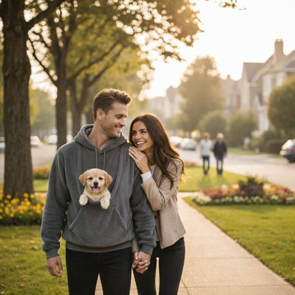 Cozy Pet Carrier Hoodie | Dog Carrier with Soft Front Pouch | Hands-Free Design for Comfort and Bonding 3