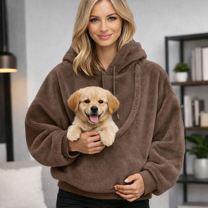 Cozy Pet Carrier Hoodie | Dog Carrier with Soft Front Pouch | Hands-Free Design for Comfort and Bonding 4