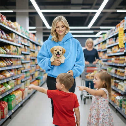 Cozy Pet Carrier Hoodie | Plush Cat & Dog Carrier with Soft Front Pouch | Hands-Free Comfort for Travel 2