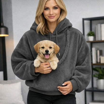 Cozy Pet Carrier Hoodie | Plush Cat & Dog Carrier with Soft Front Pouch | Hands-Free Comfort for Travel 5