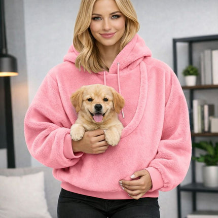 Cozy Pet Carrier Hoodie | Plush Cat & Dog Carrier with Soft Front Pouch | Hands-Free Comfort for Travel 7