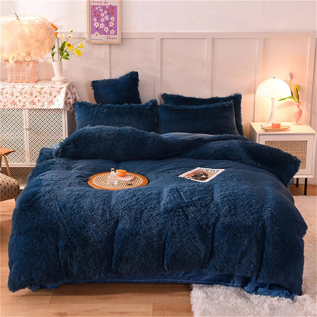Cozy Plush Duvet Cover Set | Reversible Faux Fur & Velvet Bedding for Ultimate Comfort 0