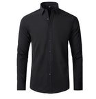 Mens Long Sleeve Shirt, Wrinkle Resistant Stretch Dress Shirt with Classic Collar – image 9