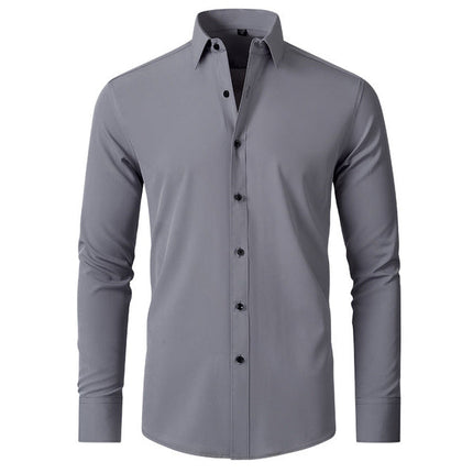 Mens Long Sleeve Shirt, Wrinkle Resistant Stretch Dress Shirt with Classic Collar – image 11