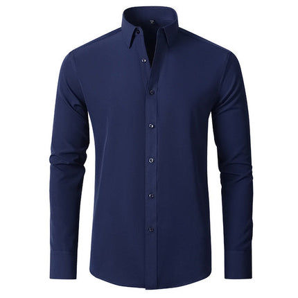 Mens Long Sleeve Shirt, Wrinkle Resistant Stretch Dress Shirt with Classic Collar – image 13