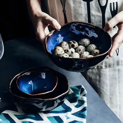 Irregular Porcelain Rice Bowl, Porcelain Fruit Bowl for Salad