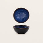 Rice Bowl, Blue Ramen Bowl for Noodles and Soup, Irregular Porcelain Fruit Bowl for Salad