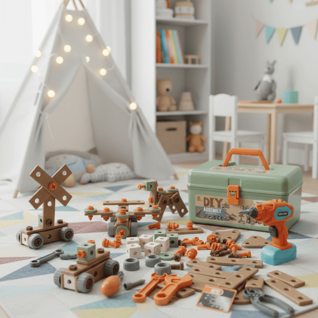 Creative Builder | Toy Tool Set with 100 Realistic Pieces | Inspires Imagination and Motor Skills for Kids 1