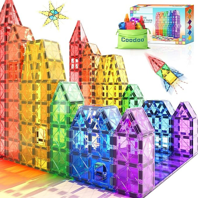 Creative Builders | Montessori Magnetic Tiles Building Set with 40 Pieces for STEM Learning 0
