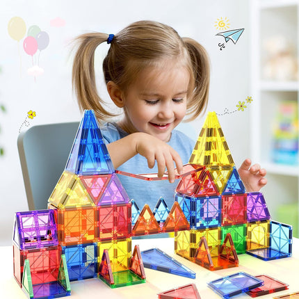 Creative Builders | Montessori Magnetic Tiles Building Set with 40 Pieces for STEM Learning 7