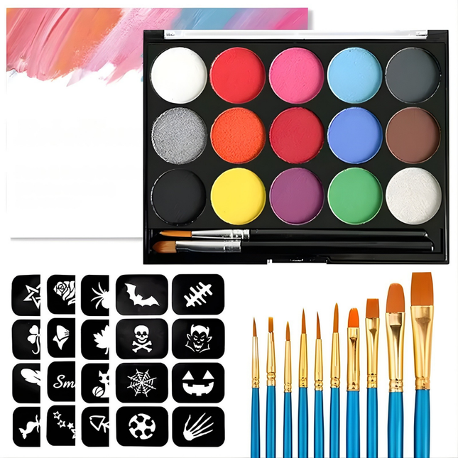 Creative Colors | Face and Body Paint Kit with 15 Vibrant Shades | Safe and Easy Application for All Ages 1