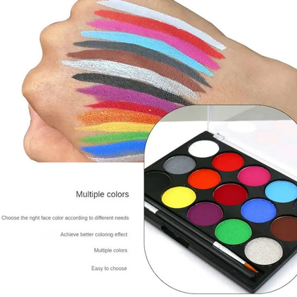 Creative Colors | Face and Body Paint Kit with 15 Vibrant Shades | Safe and Easy Application for All Ages 2
