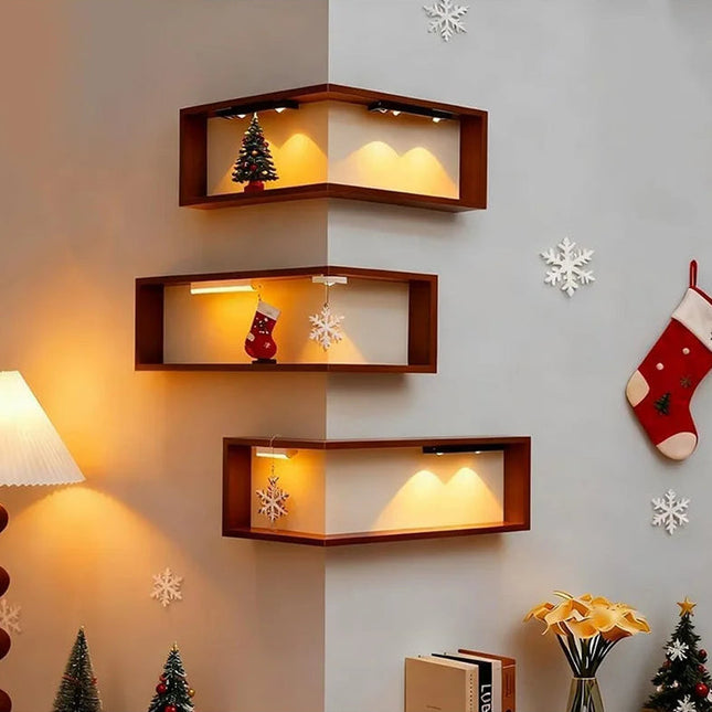 Creative Corner Shelf Unit | Staggered Design for Stylish Home Organization 1
