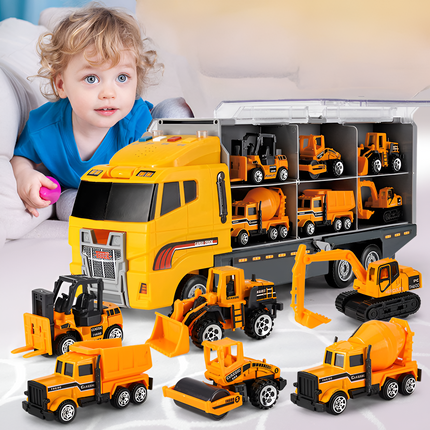 Creative Kids | Toy Construction Vehicle Set with Realistic Sounds | Interactive Play Carrier Kit for Imaginative Adventures 1
