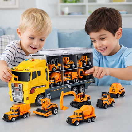 Creative Kids | Toy Construction Vehicle Set with Realistic Sounds | Interactive Play Carrier Kit for Imaginative Adventures 2