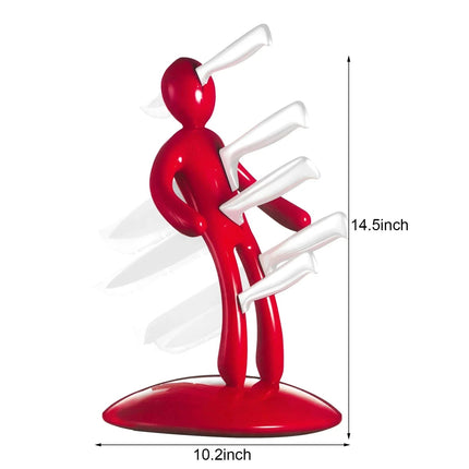 Creative Kitchen Knife Stand | Artistic Human-Shaped Design with Five Slot Capacity | Space-Saving Organizer for Culinary Tools 3