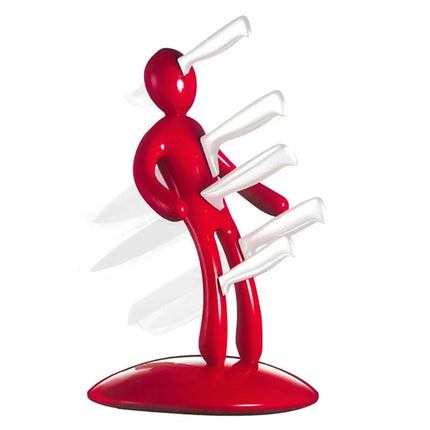 Creative Kitchen Knife Stand | Artistic Human-Shaped Design with Five Slot Capacity | Space-Saving Organizer for Culinary Tools 4